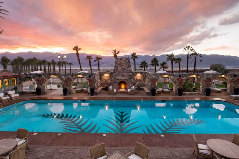 pool sunset